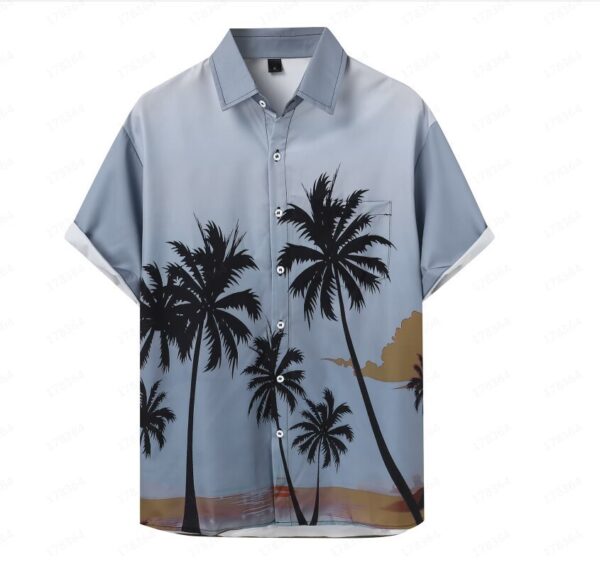 Hawaiian Men's Summer 3D Printed Short-sleeved Shirt - Image 7