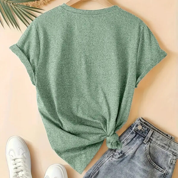 5 Pack Women's Round Neck Short Sleeve Tops - Floral Print Summer Casual Tee Set - Image 4