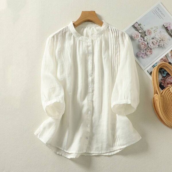 Top Stand Collar Casual Simple Loose - Image 3