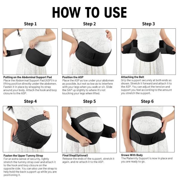 Solid Color Breathable Adjustable Maternity Belt - Image 7