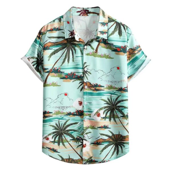 Hawaiian Men's Summer 3D Printed Short-sleeved Shirt - Image 4