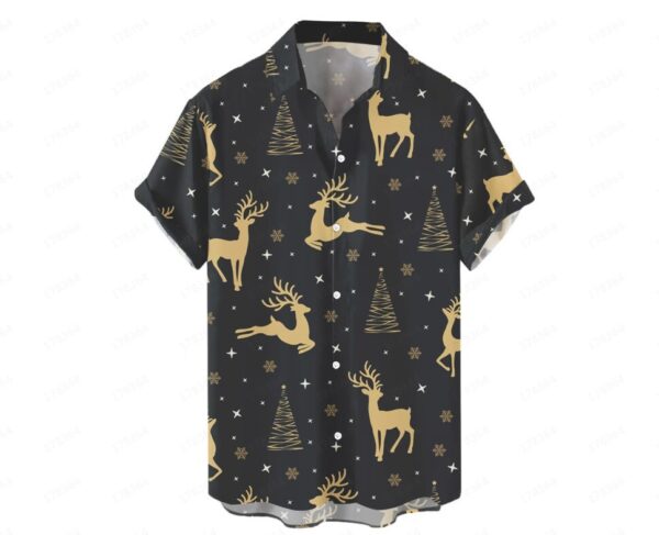 Hawaiian Men's Summer 3D Printed Short-sleeved Shirt - Image 2