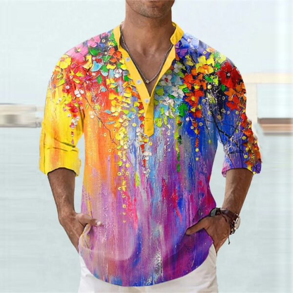 European And American 3D Digital Thermal Transfer Short Sleeve Shirt - Image 6