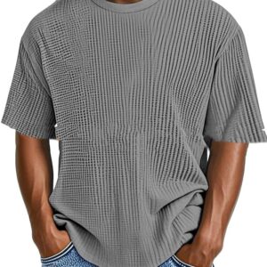 Casual Pure Color Comfort Waffle Short Sleeve