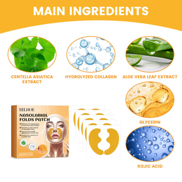 EELHOE Nasolabial Folds Patch, Fade Fine Lines Law Lines Lifting And Tightening Facial Skin Moisturizing And Hydrating - Image 6