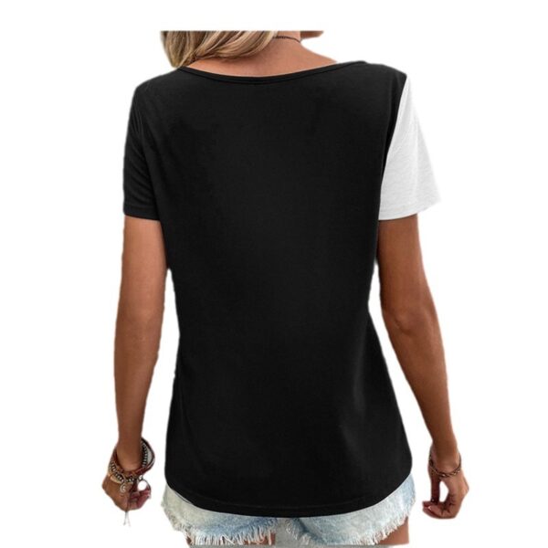 European And American Button Loose Casual Fashion T-shirt - Image 3
